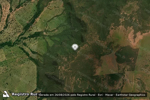 Imagem de satélite de Infração Ambiental em Aquidauana - MS (marcador da localização)