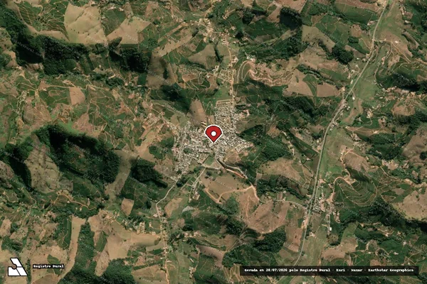 Imagem de satélite de Infração da Fauna em Orizânia - MG (marcador da localização)