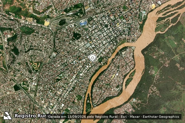 Imagem de satélite de Infração da Fauna em Governador Valadares - MG (marcador da localização)