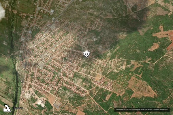 Imagem de satélite de Infração Ambiental em Governador Dix-Sept Rosado - RN (marcador da localização)