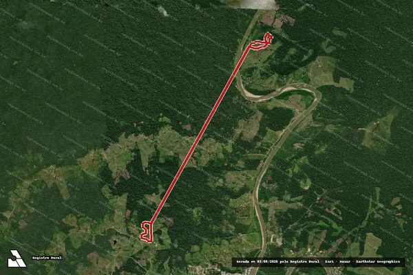 Imagem de satélite — Embargo IBAMA — Desmatamento - Marechal Thaumaturgo/AC
