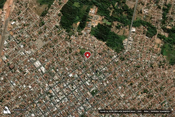 Imagem de satélite de Infração Ambiental em Gurupi - TO (marcador da localização)