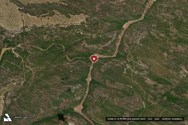 Imagem de satélite de Infração Ambiental em Baliza - GO (marcador da localização)