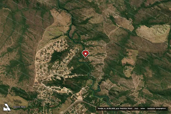 Imagem de satélite de Infração da Flora em Santo Antônio do Descoberto - GO (marcador da localização)