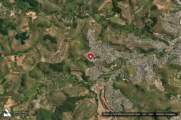 Imagem de satélite de Infração da Fauna em Muriaé - MG (marcador da localização)