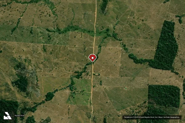 Imagem de satélite de Infração da Flora em Campo Novo de Rondônia - RO (marcador da localização)