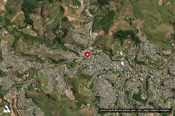 Imagem de satélite de Infração da Fauna em Muriaé - MG (marcador da localização)