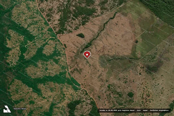 Imagem de satélite de Infração da Flora em Dois Irmãos do Tocantins - TO (marcador da localização)