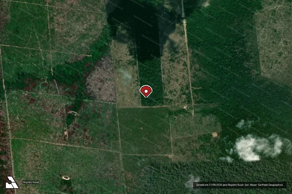 Imagem de satélite de Infração da Flora em São Félix do Xingu - PA (marcador da localização)