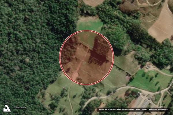 Imagem de satélite de Desmatamento em Papanduva - SC