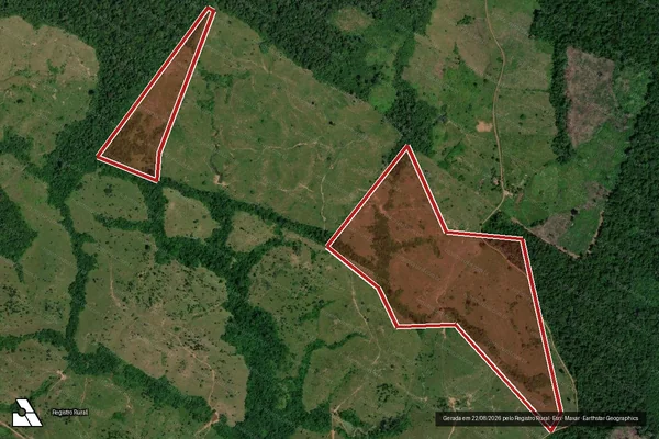 Imagem de satélite de Desmatamento em Oriximiná - PA