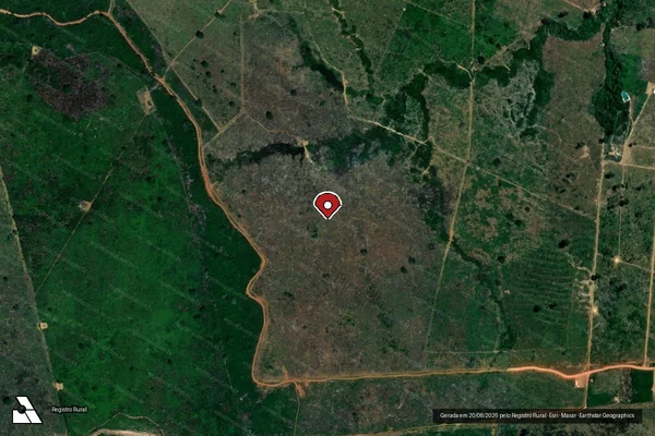 Imagem de satélite de Infração da Flora em Lábrea - AM (marcador da localização)