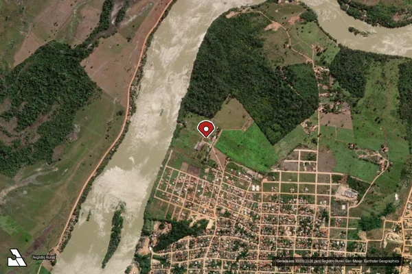 Imagem de satélite de Infração Ambiental em São Félix do Xingu - PA (marcador da localização)