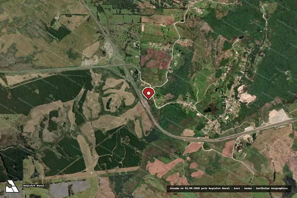Imagem de satélite de Infração Ambiental em Balsa Nova - PR (marcador da localização)