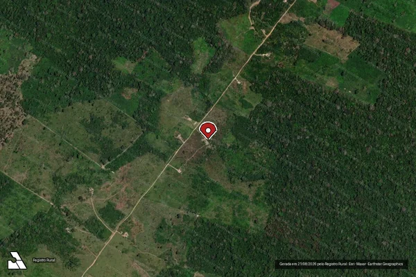 Imagem de satélite de Infração da Flora em Senador José Porfírio - PA (marcador da localização)