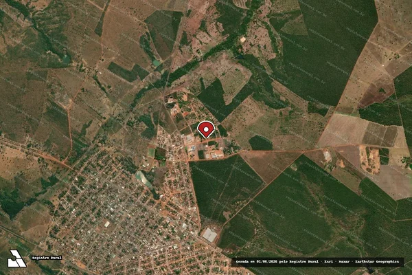 Imagem de satélite de Infração Ambiental em Formoso do Araguaia - TO (marcador da localização)