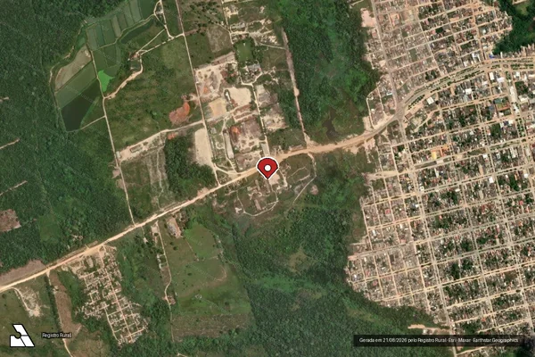 Imagem de satélite de Infração Ambiental em Uruará - PA (marcador da localização)