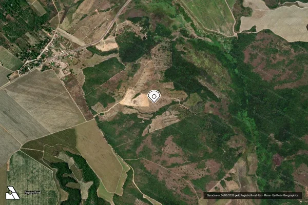 Imagem de satélite de Infração da Flora em Penedo - AL (marcador da localização)