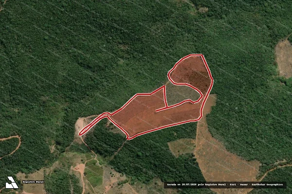 Imagem de satélite de Infração da Flora em Setubinha - MG