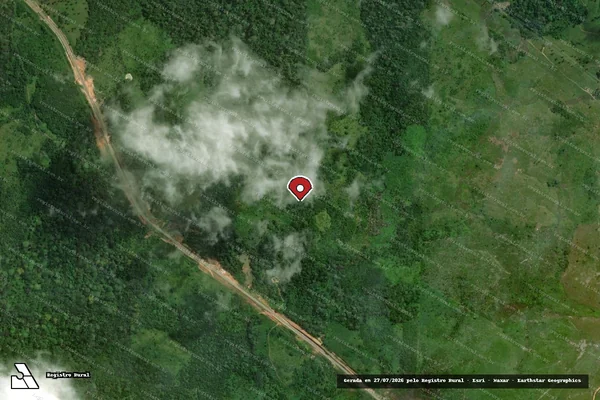 Imagem de satélite de Infração da Flora em Pacajá - PA (marcador da localização)