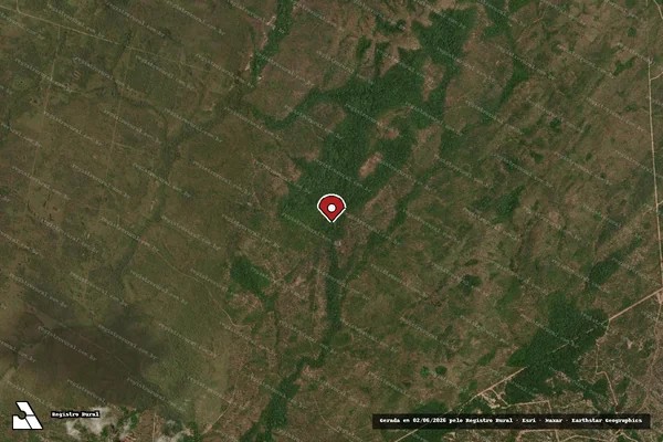 Imagem de satélite de Infração Ambiental em Cuiabá - MT (marcador da localização)