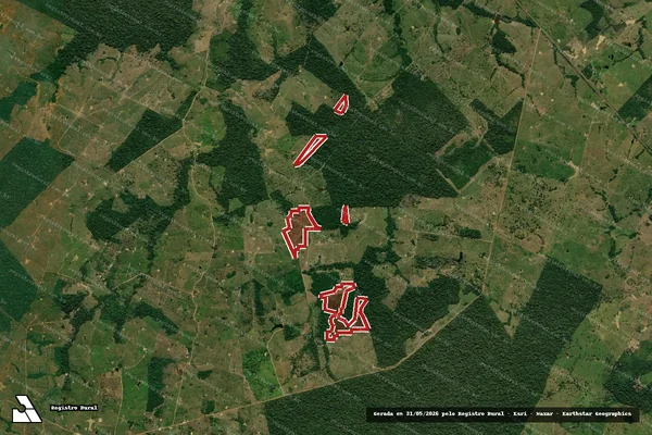 Imagem de satélite de Infração da Flora em Bujari - AC