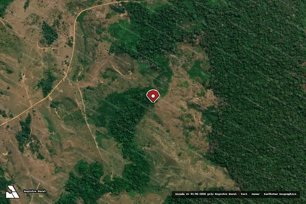 Imagem de satélite de Desmatamento em Sena Madureira - AC (marcador da localização)
