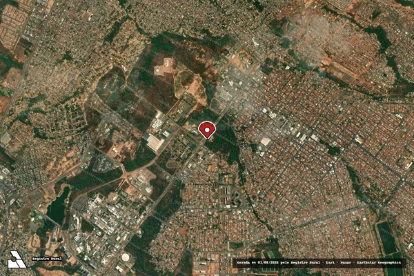 Imagem de satélite de Infração Ambiental em Cuiabá - MT (marcador da localização)