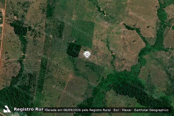 Imagem de satélite de Infração da Flora em Lábrea - AM (marcador da localização)