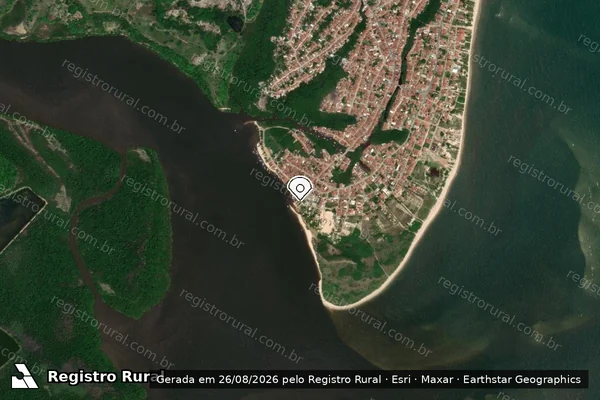 Imagem de satélite — Embargo IBAMA — Infração de pesca(Não Classificada-Móvel) - Pitimbu/PB