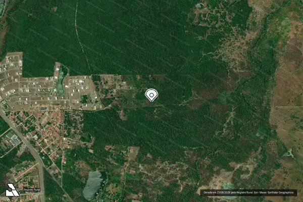 Imagem de satélite de Infração Ambiental em Caucaia - CE (marcador da localização)
