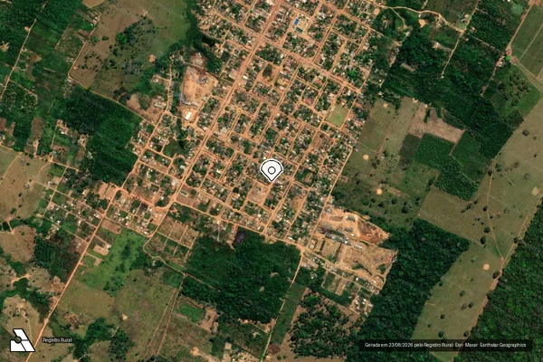 Imagem de satélite de Infração Ambiental em Porto Velho - RO (marcador da localização)