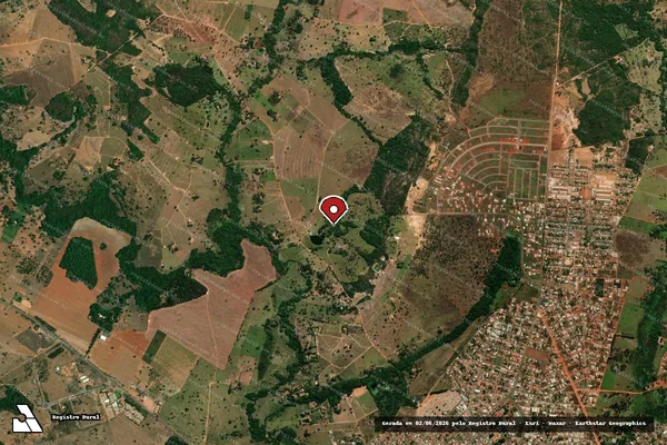 Imagem de satélite de Infração da Flora em Iporá - GO (marcador da localização)