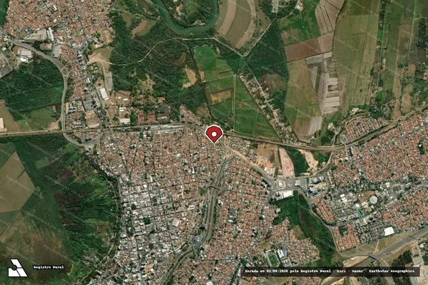 Imagem de satélite de Infração da Fauna em São José dos Campos - SP (marcador da localização)