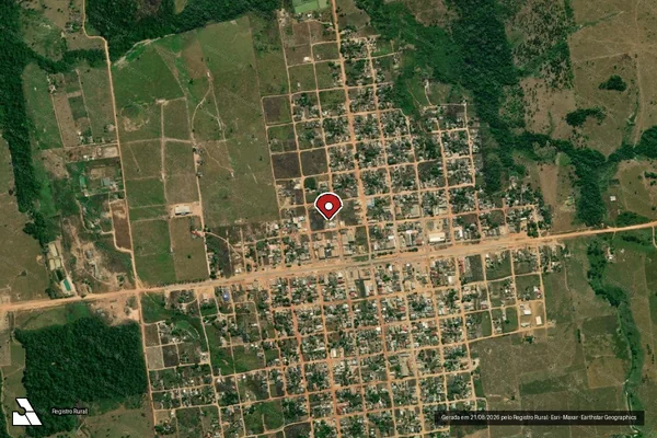 Imagem de satélite de Infração Ambiental em Nova Mamoré - RO (marcador da localização)