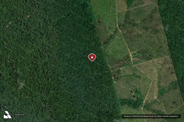 Imagem de satélite de Infração da Flora em Itaituba - PA (marcador da localização)