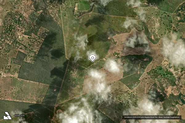 Imagem de satélite de Infração da Flora em Novo Triunfo - BA (marcador da localização)