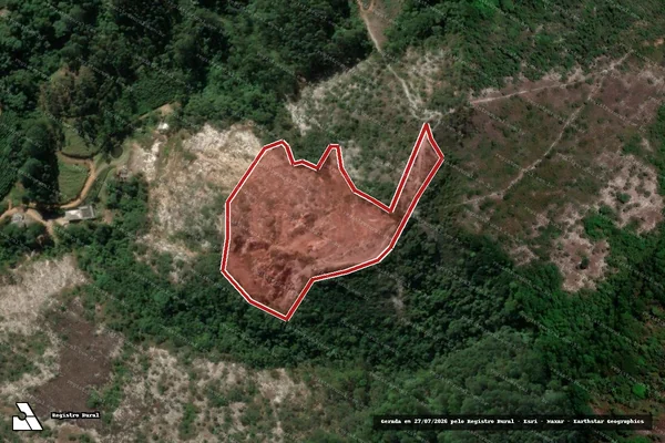 Imagem de satélite — Embargo IBAMA — Infração Ambiental - Vargem Alta/ES