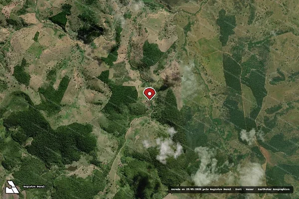 Imagem de satélite de Infração Ambiental em Amargosa - BA (marcador da localização)