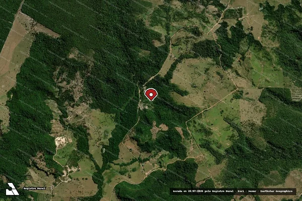 Imagem de satélite de Infração Ambiental em Vilhena - RO (marcador da localização)