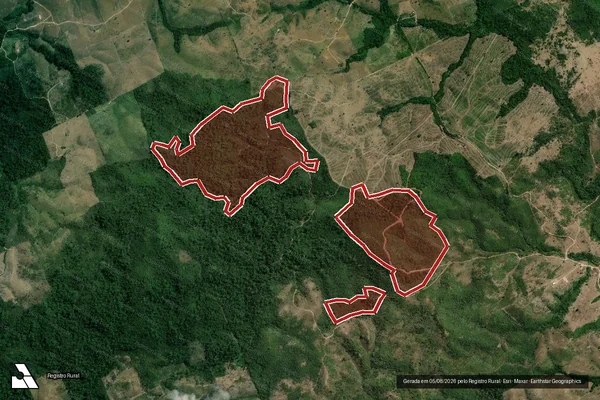 Imagem de satélite — Embargo IBAMA — Infração da Flora - Bom Jesus do Tocantins/PA