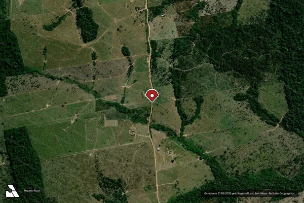 Imagem de satélite de Infração Ambiental em Porto Velho - RO (marcador da localização)