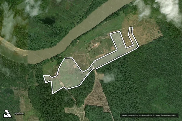 Imagem de satélite de Infração Ambiental em Mucajaí - RR