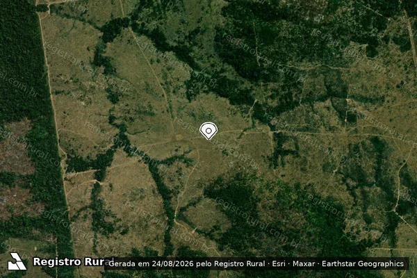 Imagem de satélite de Infração da Flora em Nova Monte Verde - MT (marcador da localização)
