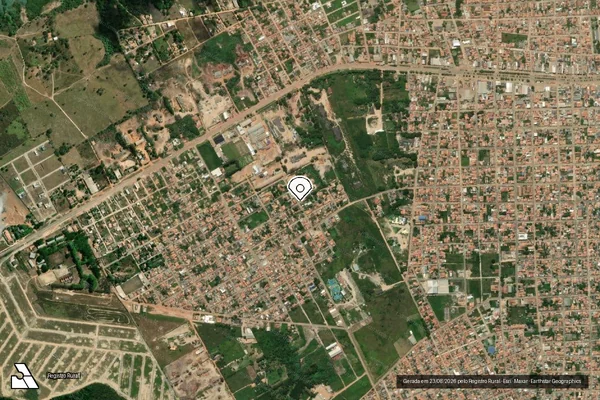 Imagem de satélite de Infração Ambiental em Rondon do Pará - PA (marcador da localização)