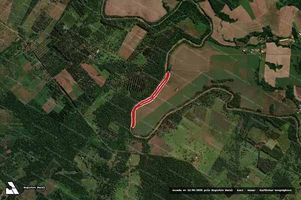 Imagem de satélite — Embargo IBAMA — Infração Ambiental - Capanema/PR