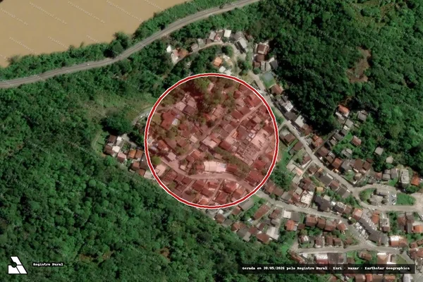 Imagem de satélite de Infração Ambiental em Blumenau - SC