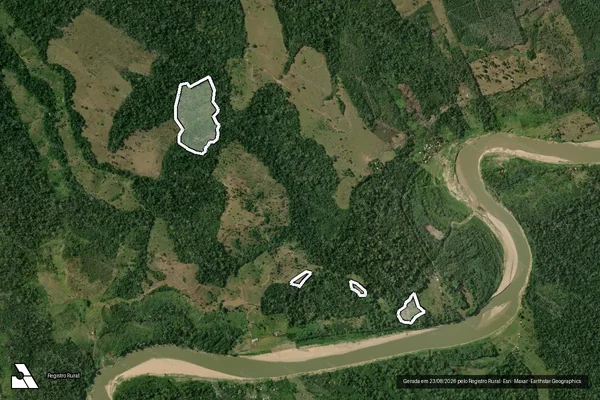 Imagem de satélite de Infração da Flora em Boca do Acre - AM