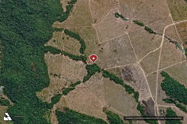 Imagem de satélite de Infração da Flora em Altamira - PA (marcador da localização)
