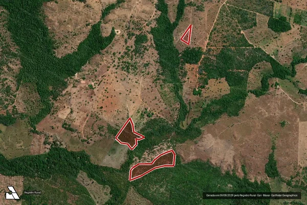 Imagem de satélite de Infração da Flora em Dois Irmãos do Tocantins - TO